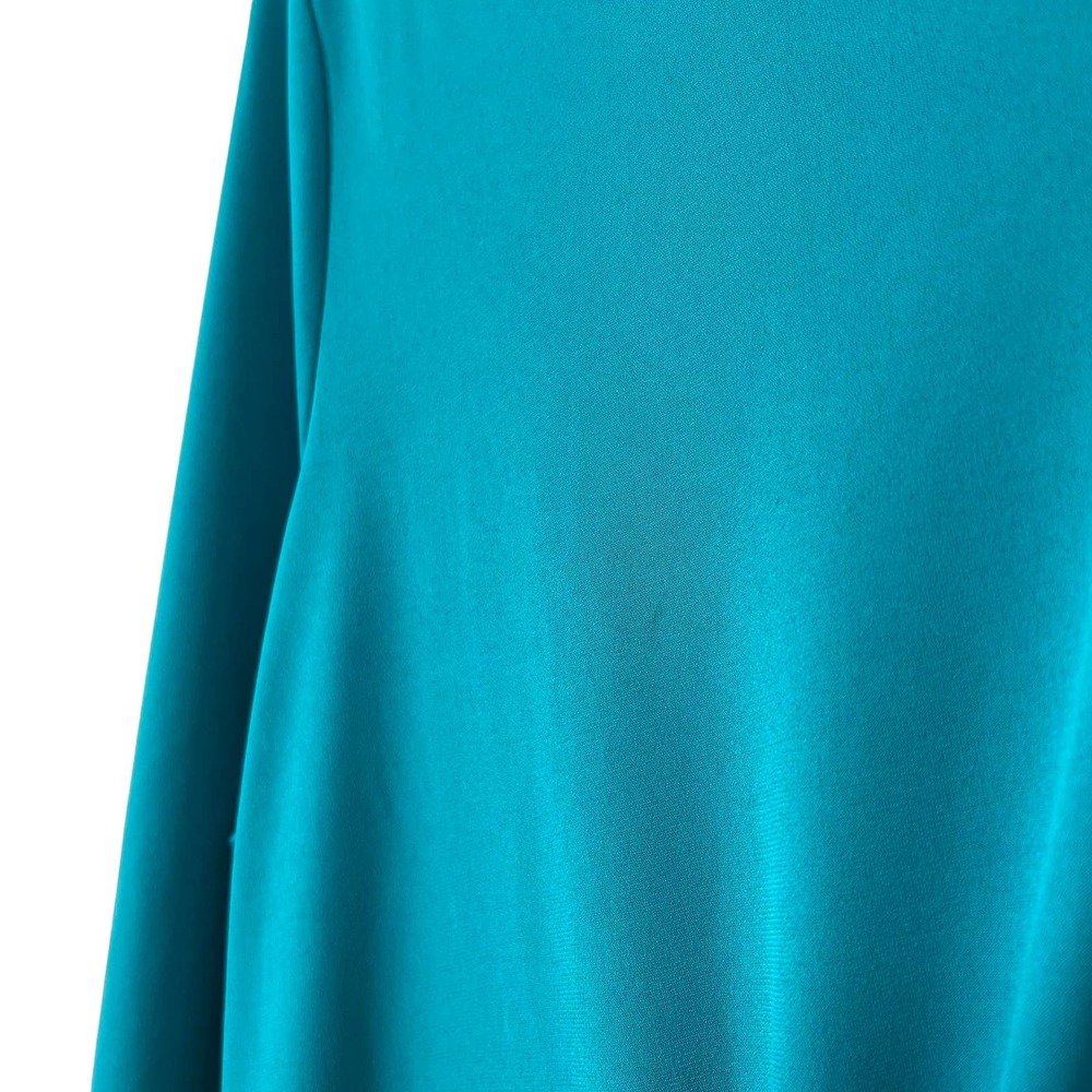 Susan Graver Woman Plus Size 1X Teal Green Stretchy Blouse Shirt Top Business - Picture 5 of 7